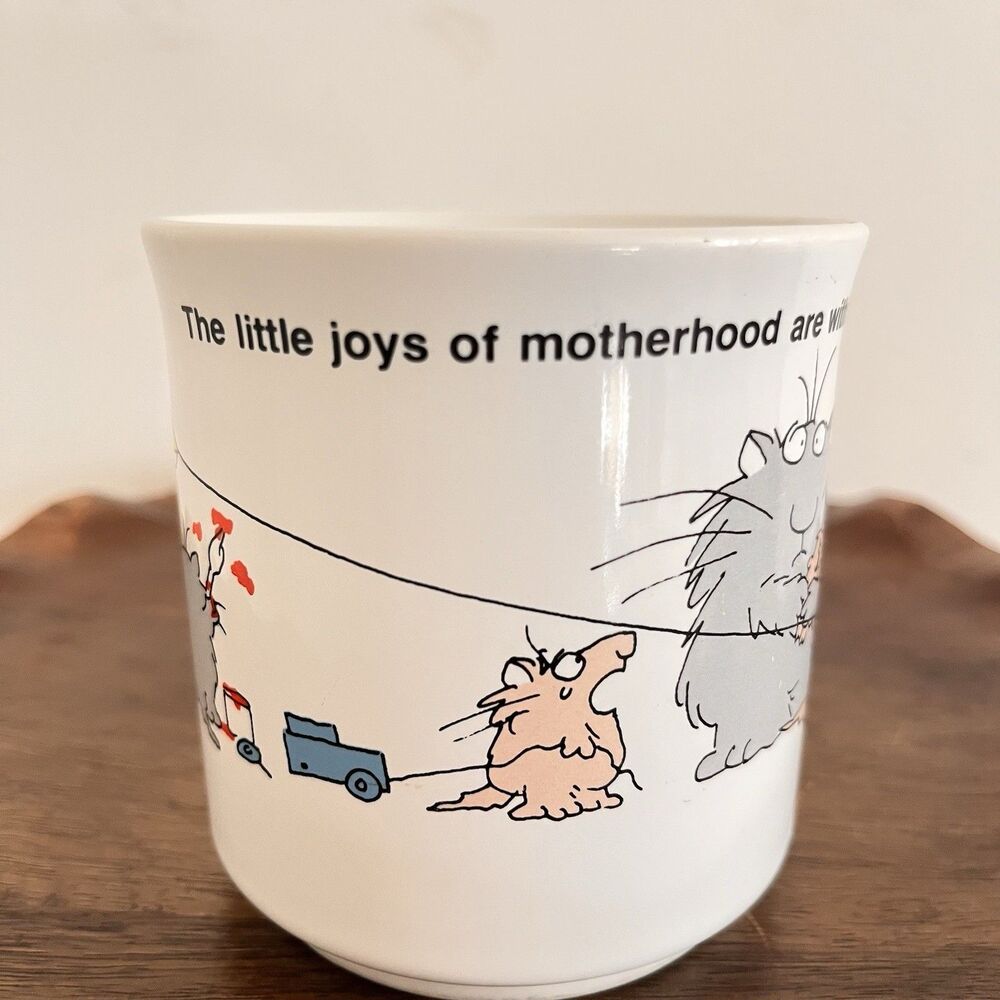Vintage 1980's Sandra Boynton Cat Mug Joys of Motherhood Recycled Paper Products - Picture 3 of 11